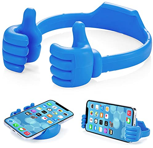 Kinizuxi Thumbs Up Lazy Phone Stand Regali per Natale, Supporto Universale per Telefono Cellulare per Scrivania, Supporto per Cellulare Supporto per Smartphone per iPhone iPad Samsung e Altro (Blu)