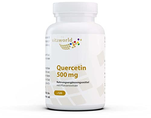 3er Pack Vita World Quercetin 500 mg 3 x 120 Kapseln Vegan 100 % natürlich, Hochdosiert Rein pflanzliches Quercetin Apotheke Herstellung