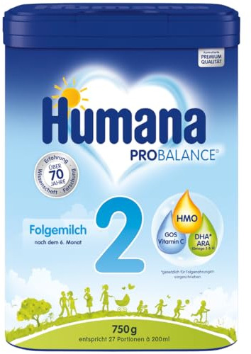 Humana PROBALANCE Folgemilch 2, nach dem 6. Monat, Babynahrung im Anschluss an das Stillen oder einer Anfangsnahrung, ideal zum Zufüttern oder als alleinige Milchnahrung, 750 g