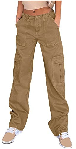 SHE.White Biker Jeans Mit Protektoren Hose Weitem Bein Softclouds Leggings Schlupfhose Damen Sommer 7/8 Wickelhose Walking Hose Damen Sport Leggins Yoga Hosen Damen 3/4(Braun,M)