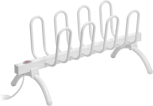 Beheizter Trockner für Schuhe – Elektrischer Schuhtrockner zum Aufstellen auf dem Boden – Heizkörper für Schuhe, Socken, Handschuhe – Weiß