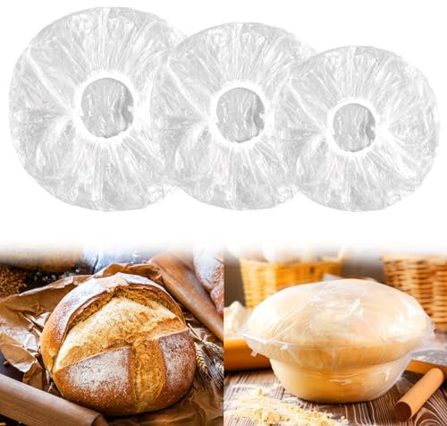 100 fundas para cuencos para prueba de pan, suministros elásticos reutilizables para hornear pan de masa madre, cubiertas de plástico para levantar pan, envoltura de plástico elástica para