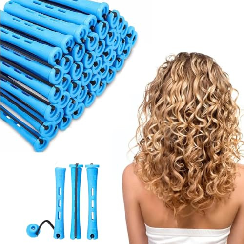 WeddHuis 50 Pièces Petits Bigoudis pour Permanente, Kits de Perm à Bigoudi pour Femmes, pour Cheveux Naturels Longs et Courts, Outil de Coiffure Bigoudis