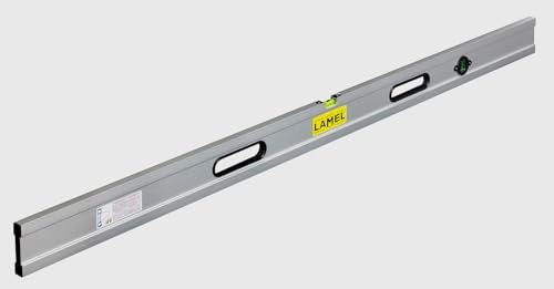 LAMEL Niveau règle avec bulles et 2 poignées 200 cm en aluminium anodisé, profil renforcé.
