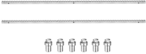 sourcing map Lot de 2 porte-bagages en acier, 2 pièces au total de 2 m, robustes et renforcés avec matériel de montage, engrenages droits pour opérateurs de portes coulissantes, ouvre-portails