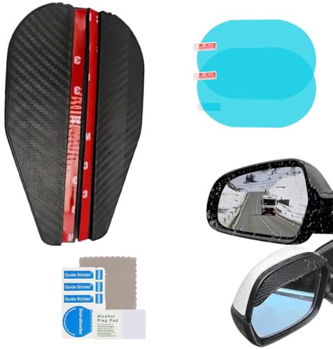AOEVUIR 2 Pcs Film de Rétroviseur de Voiture Imperméable 2Pcs Universel Voiture Rétroviseur Couverture Anti-Pluie Anti-Buée Anti-Reflet Nano Revêtement Fenêtre Film pour Rétroviseurs