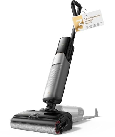 Mova X4 Plus Nass-Trocken-Sauger, Auto-Reinigungslösung, Tangle-Free-Design, Selbstreinigung 100 °C, 20 kPa Saugkraft, Push-In-Basisstation, LED-Bürstenkopf, Doppelkante, intell. Saugkraftregelung