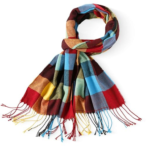 CINGHIA Sciarpa Nera Donna Invernale a Strisce,Scialle Donna Invernale Caldo,Sciarpe Donna Invernali con Frangia,Foulard Imitazione Cashmere Uomo Moda Classica e Elegante Sciarpone 190 x 35 cm