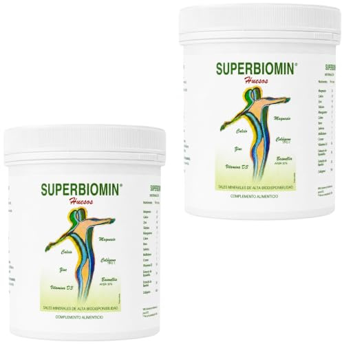 Biomin Superbiomin - Pack Ahorro 2 x 425 Cápsulas - Con Magnesio, Calcio, Silicio, Colágeno y Boswellia - Polvo de Roca Remineralizante - Multimineral Completo para Articulaciones, Huesos y Energía