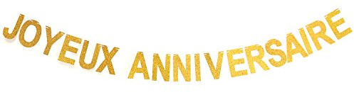 Andgo Glitter Joyeux Anniversaire Bannière Banderole Garland Bunting Party Décorations