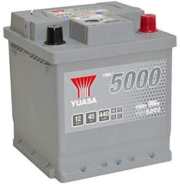 Yuasa YBX5202 12V 45Ah 440CCA Silver Sealed Maintenance Free High Performance Car Battery