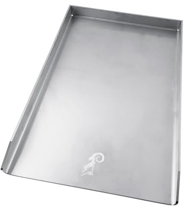 ZIEGER 10007086 Plaque de cuisson universelle en acier inoxydable pour barbecue Plancha 49 x 32,5 cm