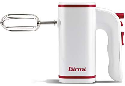 Girmi SB0301 Sbattitore, 150 W, 5 velocità + Turbo, Accessori inclusi INOX, Bianco/Rosso