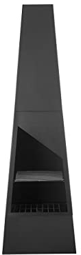 Brasero Chimenea de Metal carbón Madera Moderno jardín Exterior Negro Yate