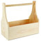 Werkzeugkiste aus Holz Natur mit Tragegriff M 40x17x38 - Hausmeisterkiste Tragekiste Kiste