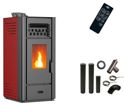Poêle à granulés air Anita 10 kW Bordeaux Sannover + Kit Raccordement Fumisterie