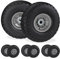 Relaxdays 8 x Sackkarrenrad, pannensichere Vollgummireifen, 4.1/3.5-4, 16 mm Achse, bis 150 kg, H x D: 26 x 8,5 cm, schwarz/grau