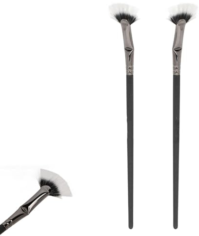 Mascara Fächerpinsel Set - 2 Stück Doppellagige Wimpernbürste für Natürlichen Lift-Effekt, Gebogener Pinsel für Untere Wimpern