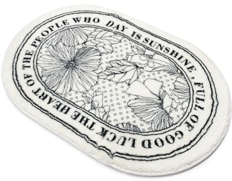 Spesh Badezimmerteppich 40 * 60cm Badematte Mikrofaser Saugfähig Badteppich Badvorleger(2 Blumen)