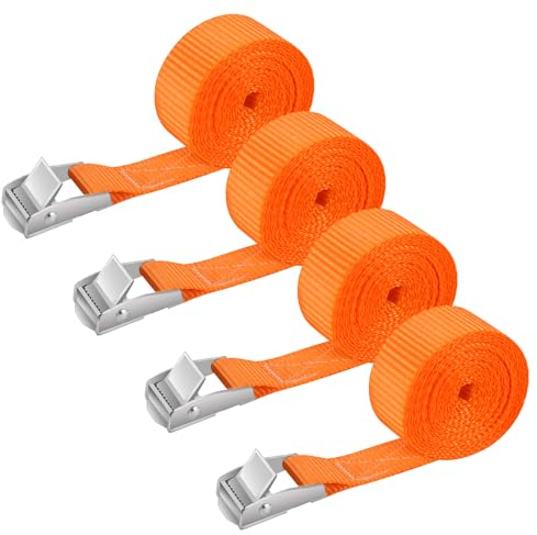 Spanngurte Kurz 1M, GAUATO 4 Stück Zurrgurte mit Klemmschloss Befestigungsriemen, Verstellbare Spannbänder Ratschengurte Gurte, Befestigungsgurt für Fahrrad, Autotransport, Fracht, Gepäck, Motorrad