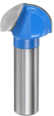 sourcing map Router Bit Core Box 1/2 Shank 1 Inch Cutting Dia. Round Nose Router Bit 2 Flutes Carbide Cove Box Cutter for Carpentry Woodworking Milling Cutter Tool
