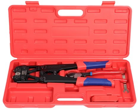 iCrimp Batterikabelfästen klämverktygssats, justerbara 6-50 mm² trådterminalknippare med skalare och skärare, markflänsare set för elektriker och tunga anslutningar