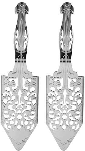 Quystetes Cucharas de Absenta de 2 Piezas, Kit de FabricacióN de Cucharas de CóCteles de Absenta de Acero Inoxidable Gotero GóTico para Fuente de Absenta