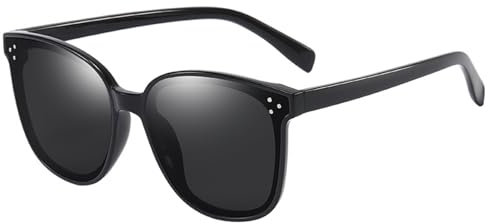 CIKJUK Sonnenbrille Kinder Quadratisch Modedesign Sonnenbrillen UV Schutz Sonnenbrillen für Jungen Mädchen 4-10 Jahre-Schwarz/Schwarz