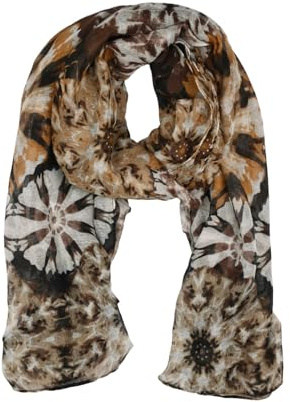 LUMBERJACK Sciarpa Donna 180x90 cm, Foulard Viscosa Poliestere Tie-Dye Marrone, Scialle Morbido Elegante, Idea Regalo