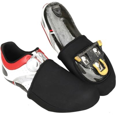 Alipis 2 Paires de Couvre-Chaussures en Néoprène pour Cyclisme, Coupe Mi-Pied, Imperméables et Coupe-Vent, Antidérapants, pour Cyclisme de Nuit et Extérieur Sécurisé