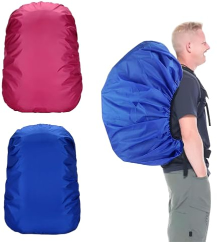 LACHT 2 Piezas Funda Impermeable Mochila, Protección contra la Lluvia para Mochilas Escolares, Lluvia Mochila Impermeable para Senderismo Camping Turismo Ciclismo