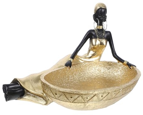 Lurrose Bandeja para Joyas Estilo Africano Vintage Organizador de Anillos y Baratijas Plato Decorativo para Oficina y Hogar Soporte Práctico para Llaves y Accesorios 1 Pieza