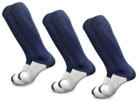 STEXFIT Calzettoni Calcio Uomo e Bambino, Calzettoni Lunghi Uomo Calcio, Calze Calcetto con Cuciture Piatte anti Vesciche, Calzini Traspiranti e Resistenti per Allenamento e Partita, 3 paia