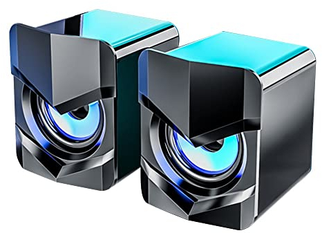 Etlephe Casse PC, Altoparlante PC,Altoparlante da Gioco Con Fantastiche Luci LED Portatile Speaker Portatile per Computer Notebook Laptop PC