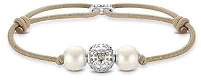 Thomas Sabo A2073-170-19-L22V Unisex Beige Bead Bracelet 925 Sterling Silver