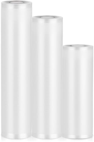 Sac Sous Vide Alimentaire, 3 Rouleaux Sac Congelation Sous Vide, Film Sous Vide Alimentaire pour Le Stockage Des Aliments, La Congélation