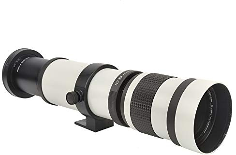 420800mm F8.316 Manuellt Fokus Zoom Teleobjektiv Teleskop för EFS-monterad Kamera (Vit)