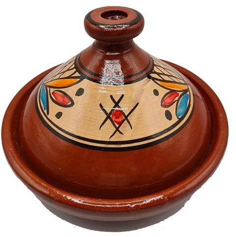 Tajine XL 35 cm in Terracotta Dipinta a Mano – Pentola Tradizionale Marocchina/Tunisina + Ebook Gratuito 0511241202
