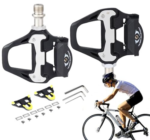 Pédales de vélo avec Jeu de Crampons – Pédales à pour vélo de Route, plaques autobloquantes pour pédales de vélo de Route | Pédales à antidérapantes résistantes à l'usure avec Tension