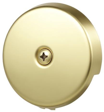 Veemoon Badewannenablauf Überlaufplatte abtropfen Lassen Überlaufabdeckung Badewanne Ablaufabdeckung Badewanne Wanne Abflussüberlaufplattenabdeckung Wannenstopper Rostfreier Stahl Golden