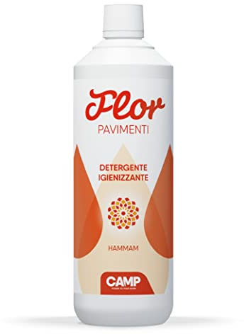 CAMP Flor Hammam - Detersivo Pavimenti Profumato ai Fiori d'Oriente, Detergente Pavimenti Delicato Igienizzante Per Tutte le Superfici - Adatto Anche a Robot Lavapavimenti, Prodotti Pulizia Casa, 1l