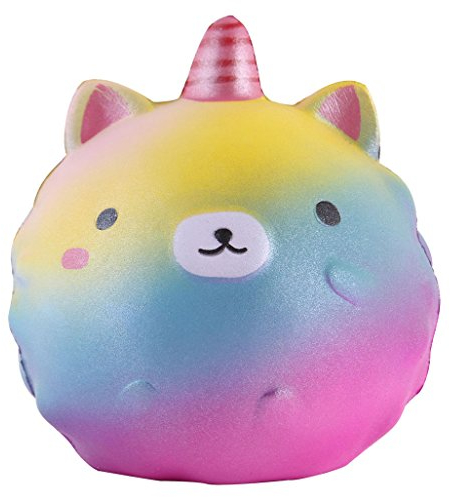 Anboor Squishies Einhorn Bär Galaxy Langsam Steigend Squeeze Spielzeug Tiere Slow Rising Antistress Squishies Galaxis Hoorn Beer Spielzeug für Kinder Erwachsene (9*9*11cm, 1 Stück)