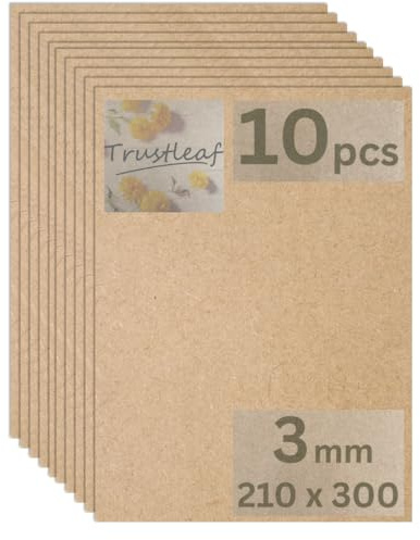 Trustleaf 3mm Sheets of MEDITE Premier MDF 210mm x 300mm, A4 Approx. Pack of 10
