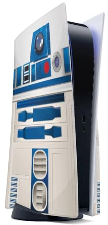 DeinDesign Skin kompatibel mit Sony PlayStation 5 Disc Edition Folie Sticker Star Wars R2D2 Fanartikel