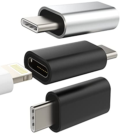 3pack, Apple USB-C to Lightning Adapter, Compatible With Iphone 11 12pro Max Mini For Ipad Air Ios Samsung Galaxy Note S10 S20 S21 Google Pixel Lg Charging Data Sync Type C Charger Connector