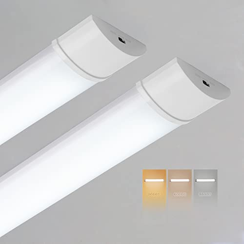 LED-Rörlampa 90cm * 2 sets [Uppsättning av 2=1,8 M] SunderTech, ljuslykta 25W 2760 lm (3000 K/4000 K/6500 K 3 cct i 1) valbart väggtakfäste (90cm x 2 packs)