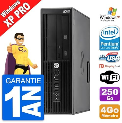 HP PC Workstation Z220 SFF Pentium G2020 RAM 4Go Disque 250Go Windows XP Pro