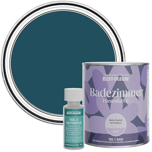 Rust-Oleum Blue Water-Resistant Bathroom Tile Paint in Matt Finish - Commodore Blue 750ml
