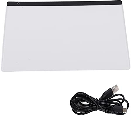 Blocco Luminoso a LED, Blocco da Disegno Luminoso A2 con Regolazione della luminosità a 3 Livelli, Lavagna da Disegno LED con Protezione per gli Occhi, per la Copia di Schizzi