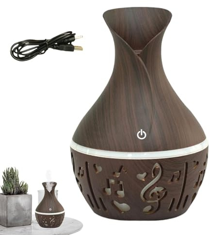 Nybhyjka Difusor humidificador de terapia, difusor de | Difusor Ambientador 300ml - Vaporizador ahuecado del humectador del aceite fragante de la luna de la estrella, difusor de madera del terapia del